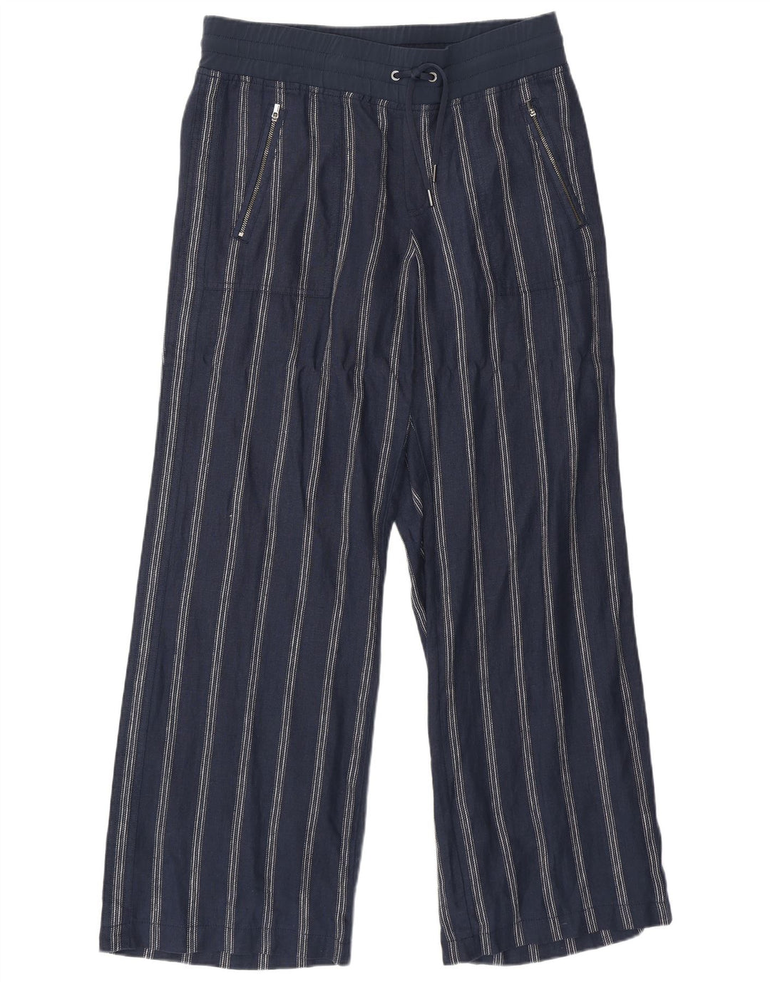 Athleta Dame træningsdragt Bukser US 8 Mellem marineblå stribet linned