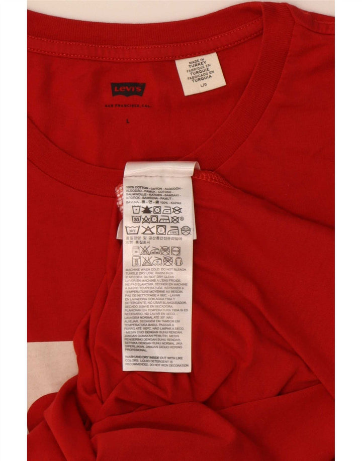Levi's Herre grafisk T-shirt Top Stor rød bomuld