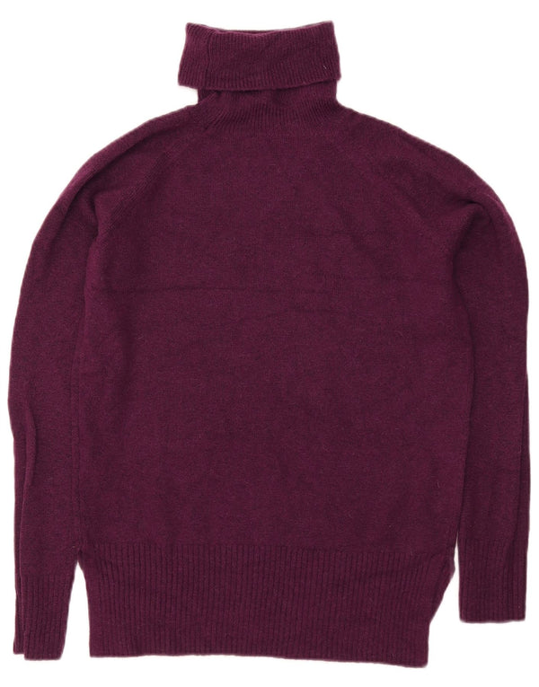 HOBBS Dame Oversized Roll Neck Jumper Sweater UK 10 Small Burgundy