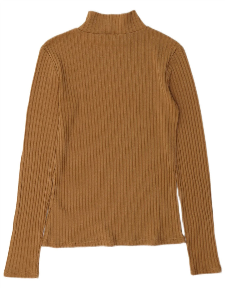 Topshop Dame Top Langærmet UK 10 Lille Brun Polyester