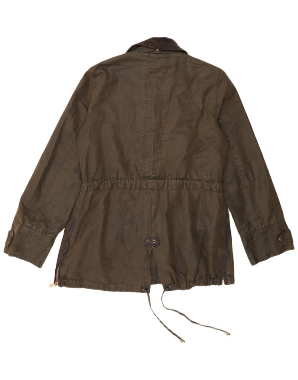 Zara Dame Trafaluc Utility Jacket UK 12 Medium Khaki Cotton