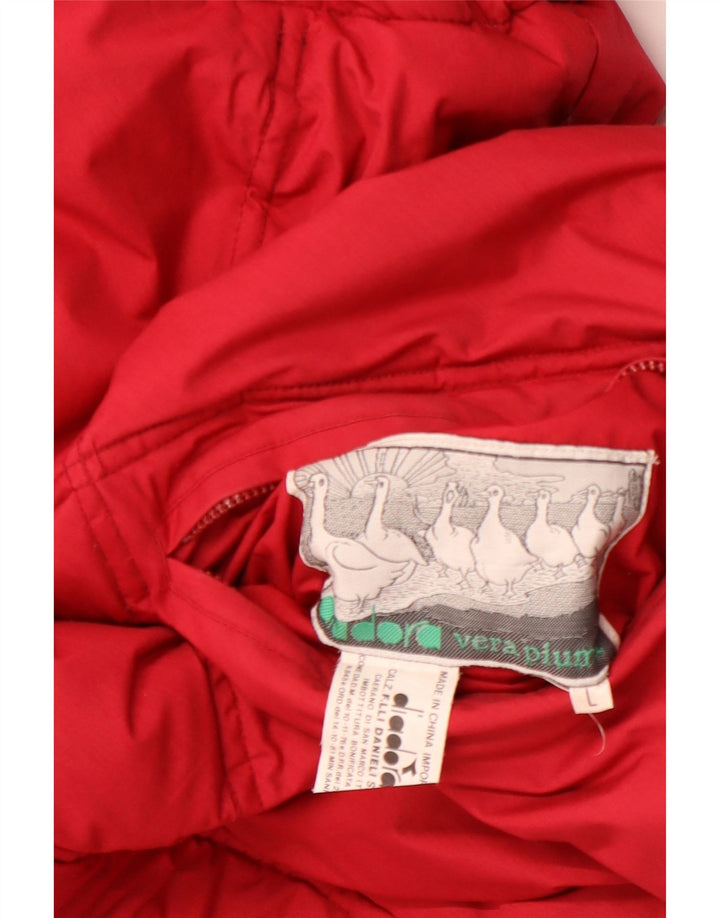 DIADORA Dame Loose Fit Vendbar polstret jakke UK 16 Large Red