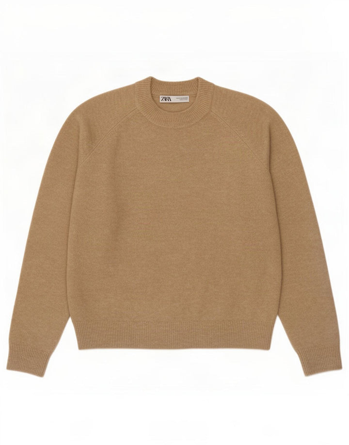 Zara Dame sweater med rund hals DK 14 Medium Beige Polyamid