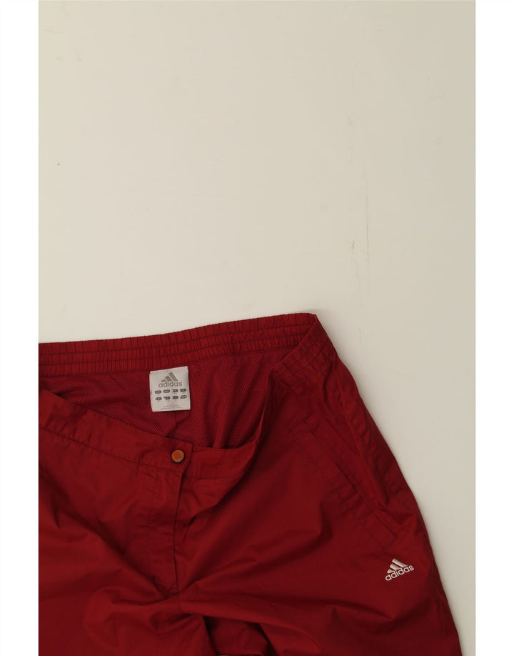 ADIDAS Womens Straight Casual Trousers UK 12 Medium W32 L31 Red Polyester Vintage Adidas and Second-Hand Adidas from Messina Hembry 