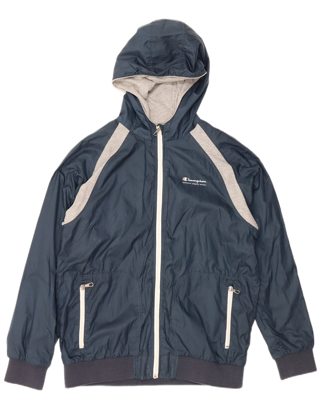 CHAMPION Drenge vindjakke 13-14 år XL Navy Blue Colourblock