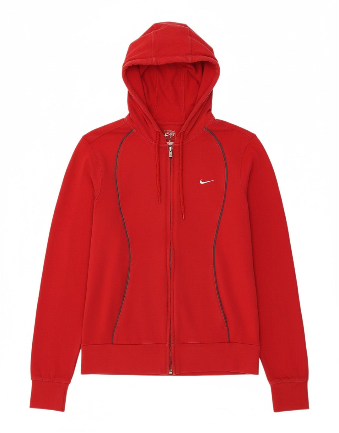 NIKE Womens Zip Hoodie Sweater UK 16/18 Large Red