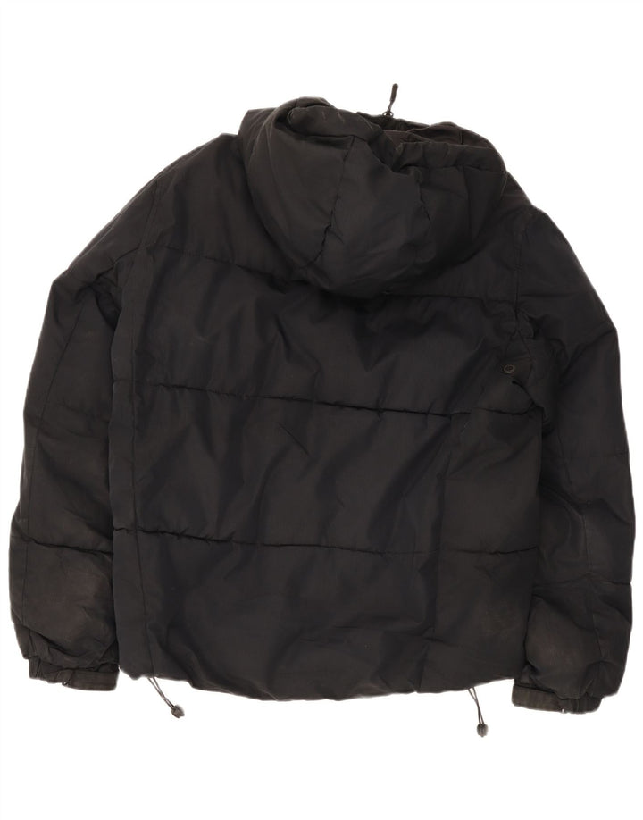 Zara Herre hættepolstret jakke UK 38 Medium Sort Polyester