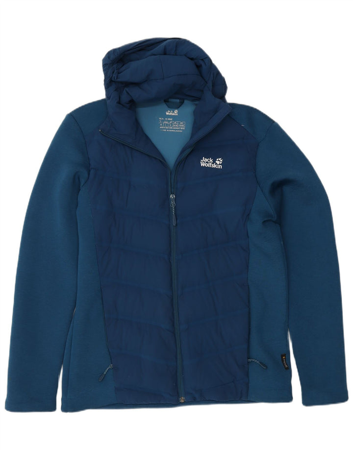 Jack Wolfskin Herre Hooded Windbreaker Jacket UK 36/38 Small Blue Polyester