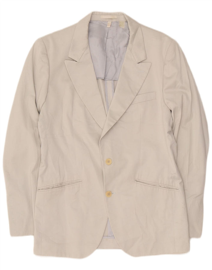 Zara Herre 2-knaps blazerjakke EU 52 Stor Beige Bomuld