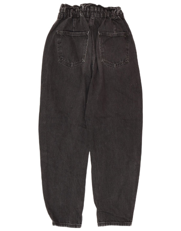Zara Højtaljede koniske jeans til kvinder EU 34 2XS W24 L25 Grå Bomuld