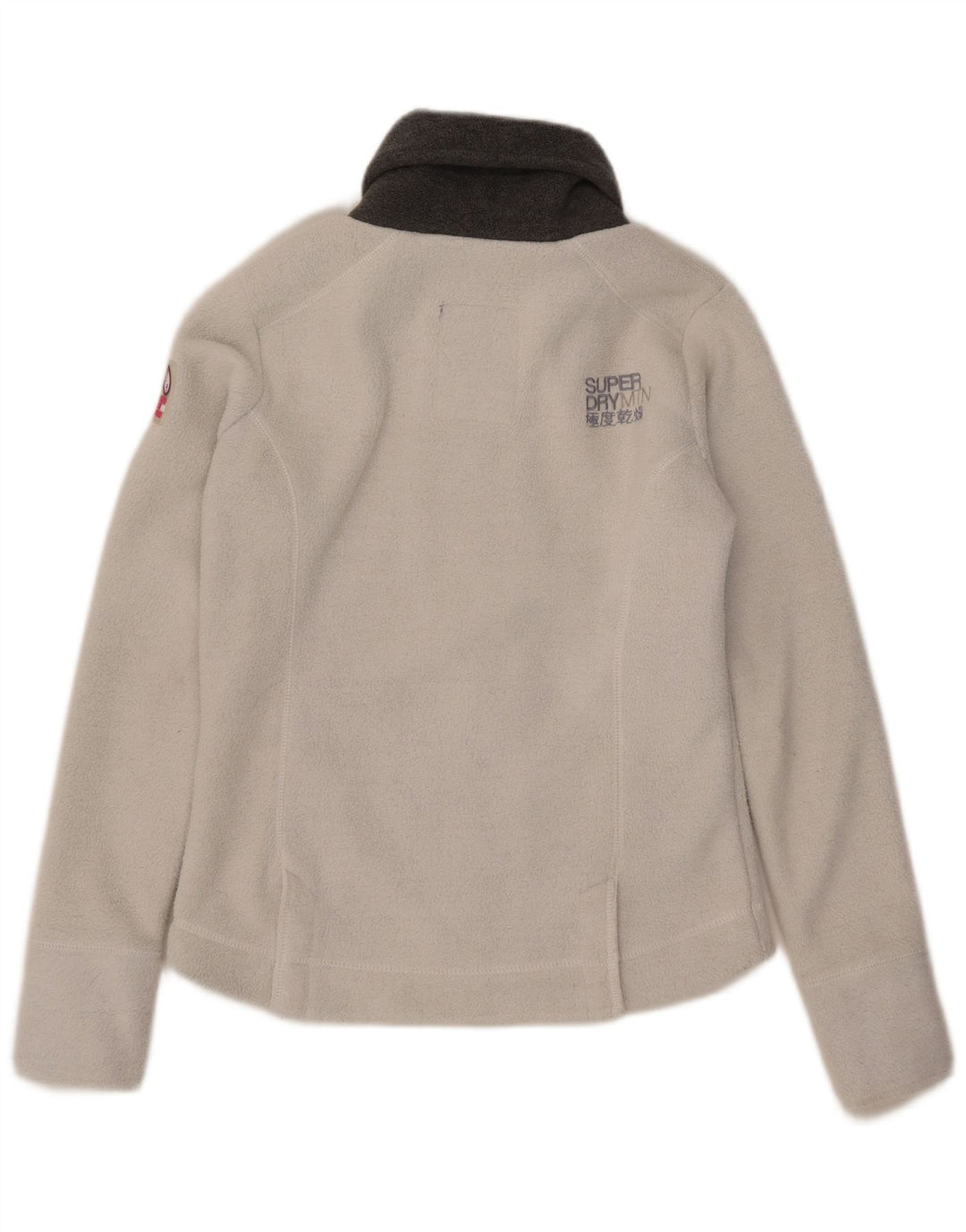 Superdry Fleecejakke til kvinder UK 14 Stor hvid polyester
