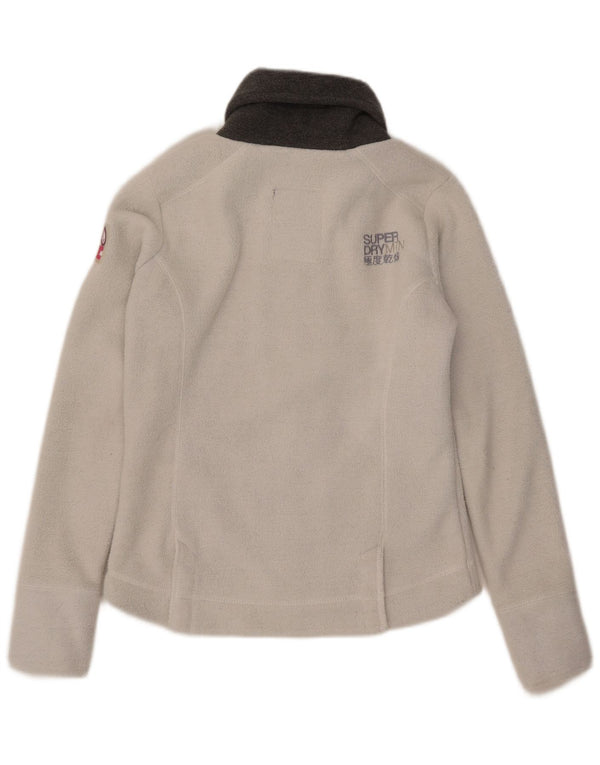 Superdry Fleecejakke til kvinder UK 14 Stor hvid polyester