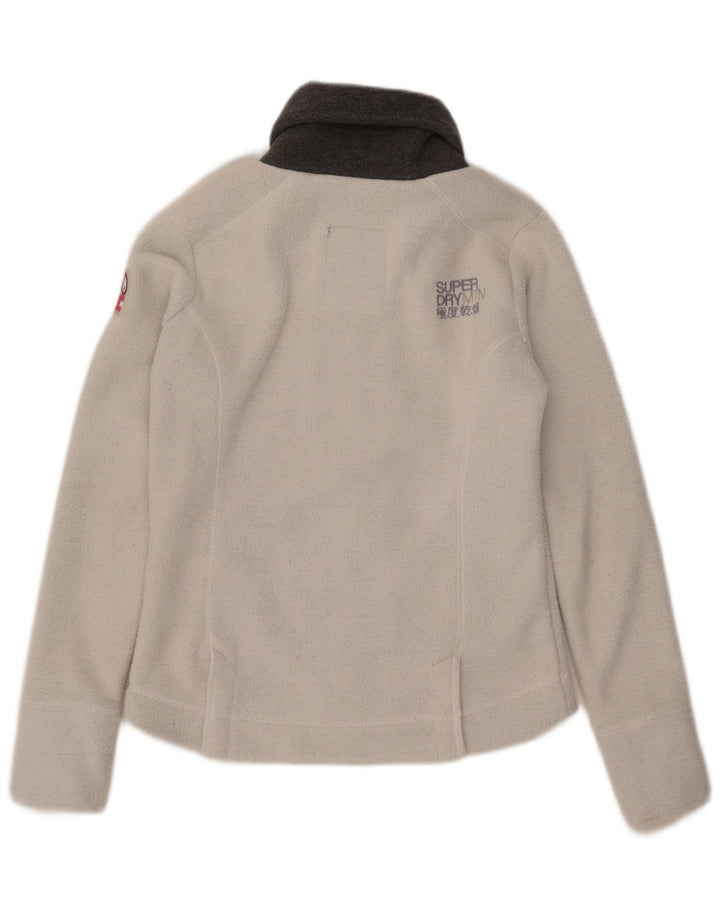 Superdry Fleecejakke til kvinder UK 14 Stor hvid polyester