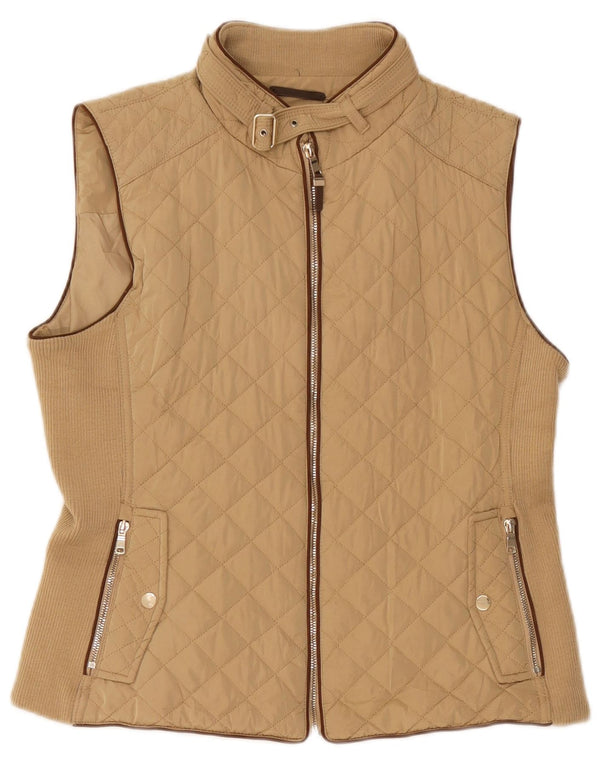 Zara Dame Quilted Gilet UK 18 XL Beige