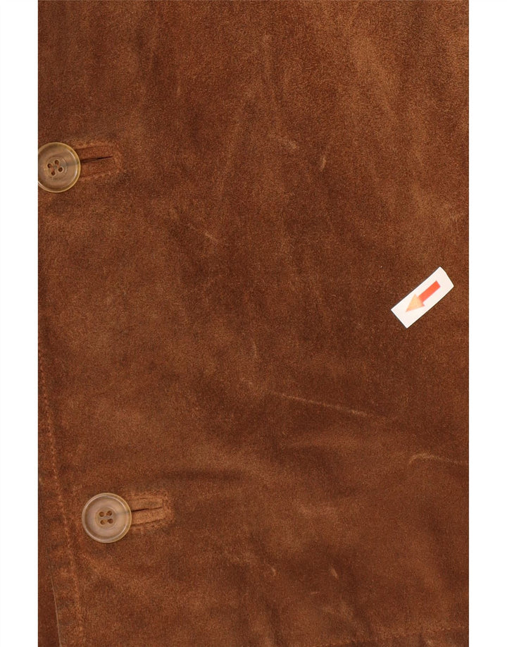 Vintage herre ruskindsjakke IT 54 2XL brunt læder