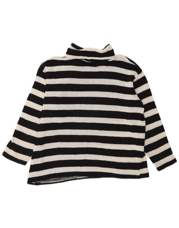 Zara Dame Oversized rullehals sweater UK 10 Lille sort stribet