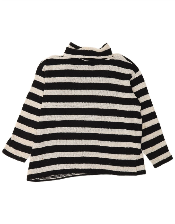 Zara Dame Oversized rullehals sweater UK 10 Lille sort stribet