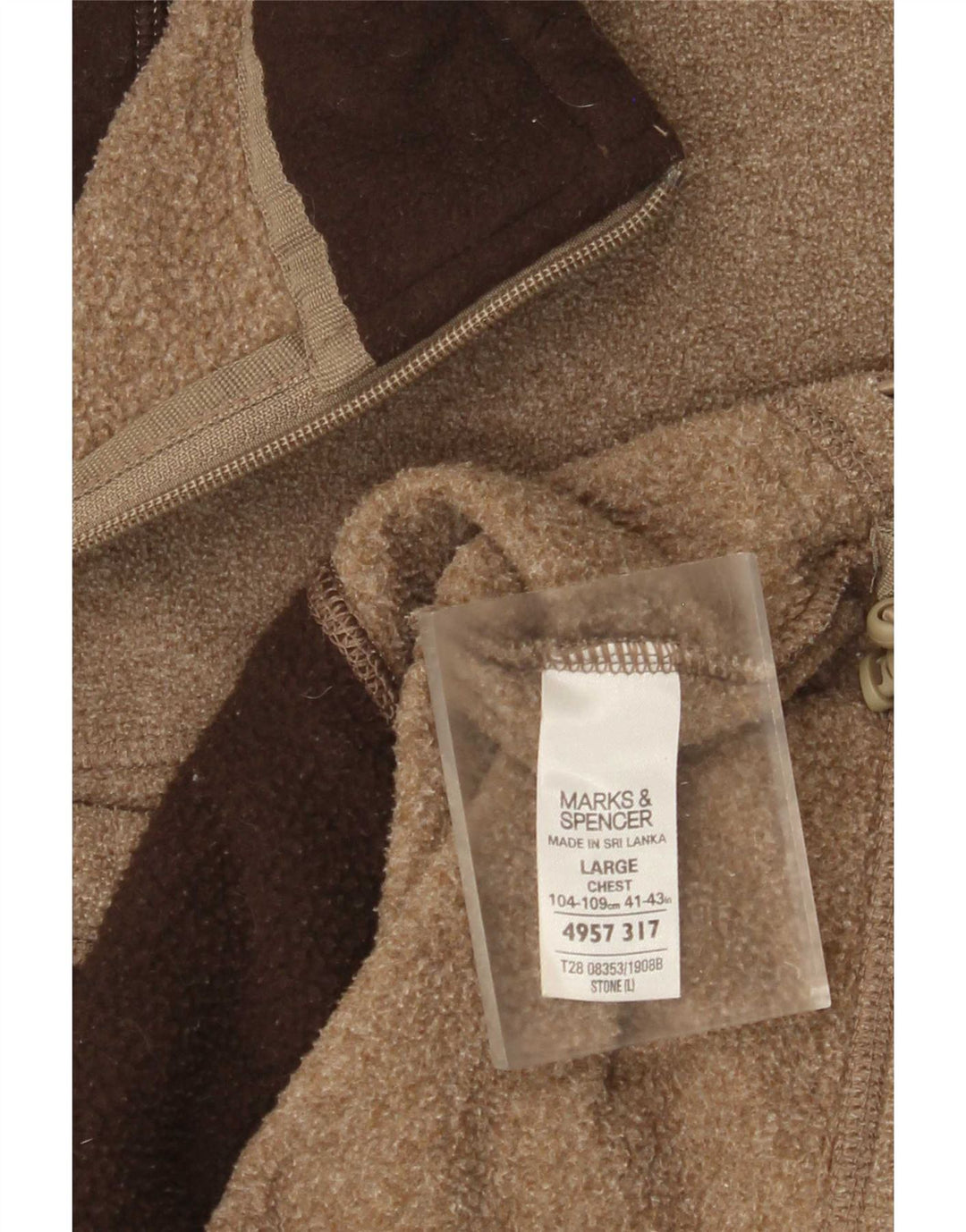 Marks & Spencer Fleecejakke til mænd UK 40 Stor brun polyester
