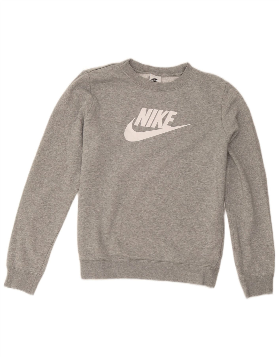Nike Womens Graphic Oversized Sweatshirt Jumper UK 10 Small Grey Bomuld