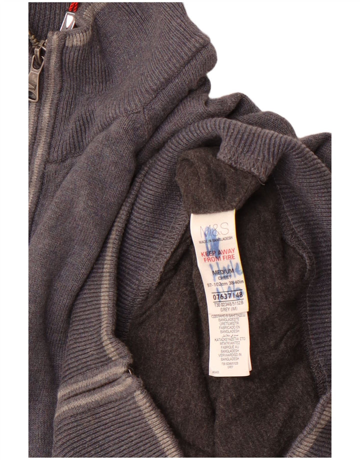 Marks & Spencer herre cardigan sweater mellemgrå bomuld
