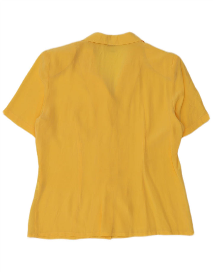 Luisa Spagnoli Dame Kortærmet Bluse IT 44 Medium Gul Silke