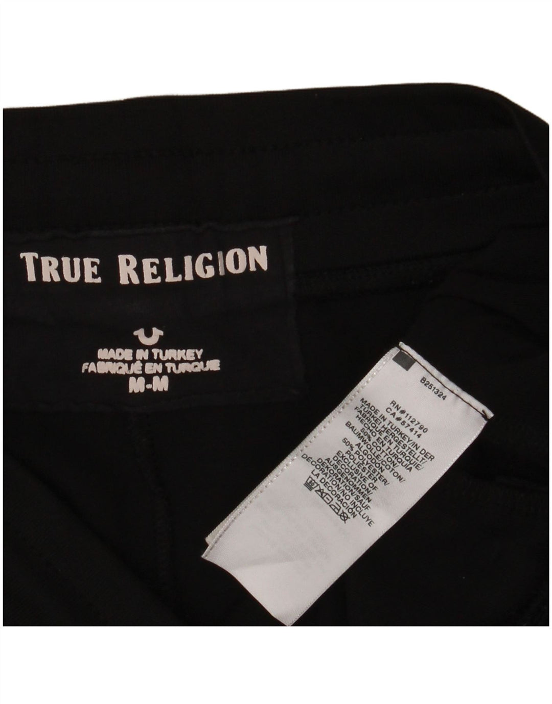 TRUE RELIGION Dame træningsdragt Bukser Joggers UK 14 Medium Black
