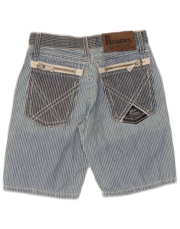 Roy Rogers Dame denim Shorts US 12 Large W30 Blå Stribet Bomuld
