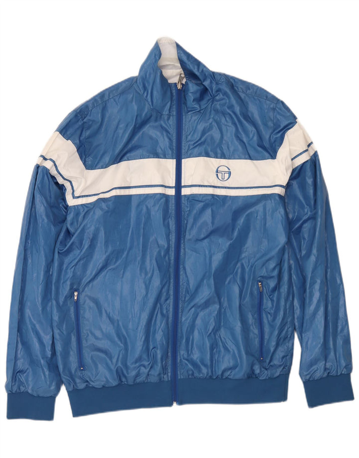 Sergio Tacchini Herre vendbar jakke UK 42 XL Blå Colourblock Polyester