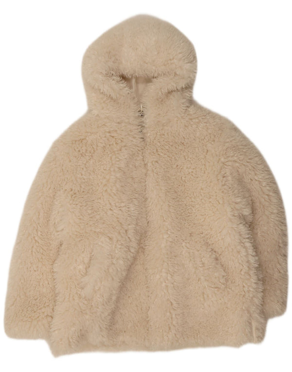 Zara Dame Bamse Oversized Faux Fur Jacket UK 18 XL Off White