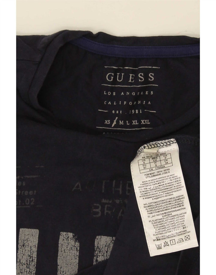 Guess Herre grafisk T-shirt top lille marineblå bomuld