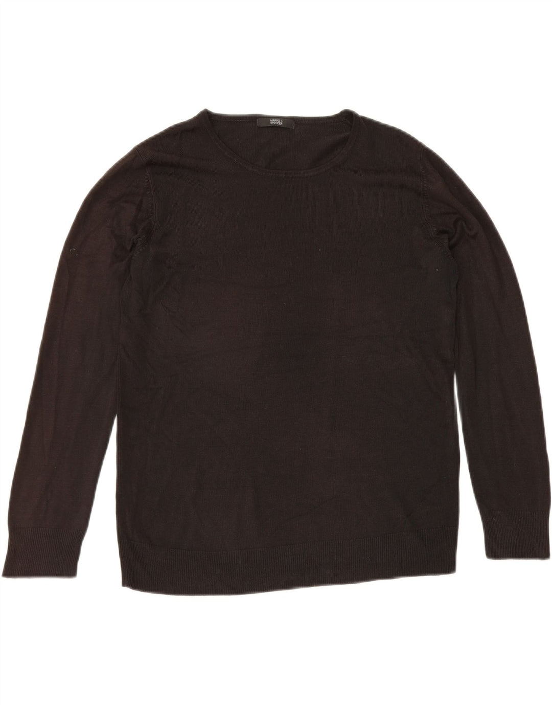 Marks & Spencer Dame sweater med rund hals DK 12 Medium Sort Akryl