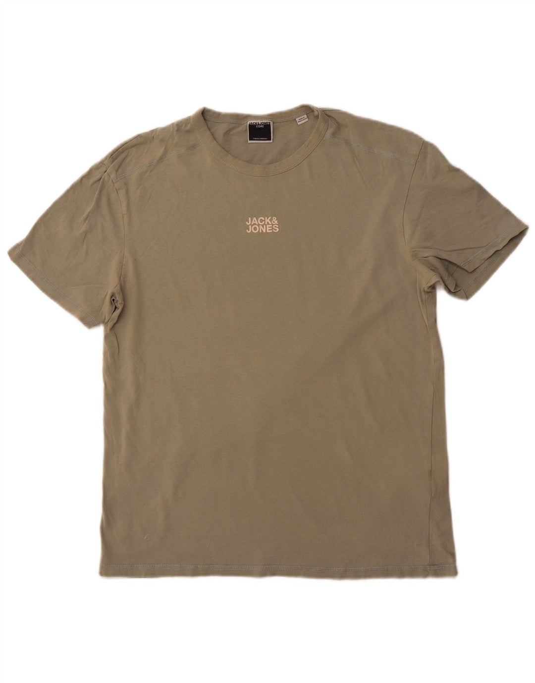 JACK & JONES Herre T-Shirt Top Stor Khaki Bomuld