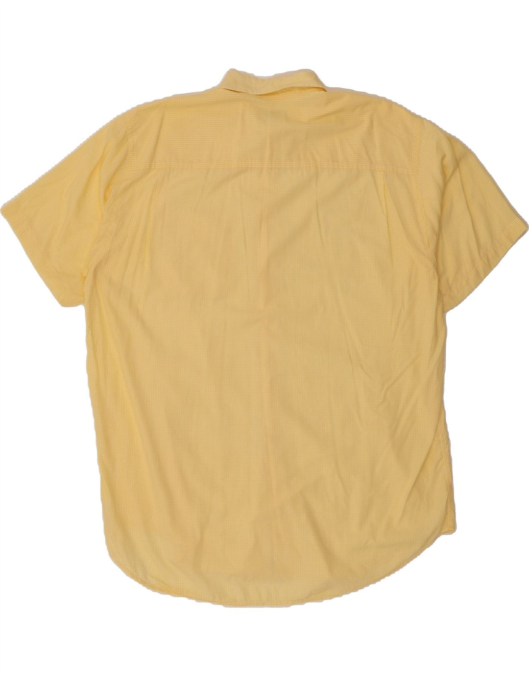 IZOD Mens Short Sleeve Shirt XL Yellow Gingham Vintage Izod and Second-Hand Izod from Messina Hembry 