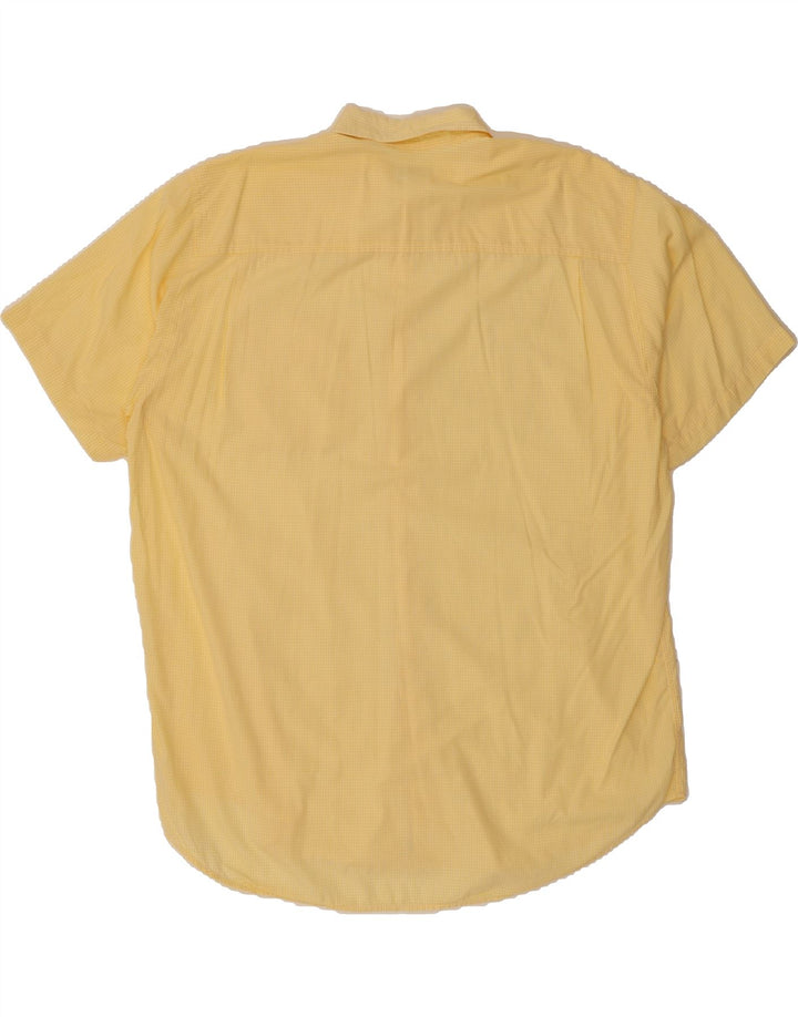 IZOD Mens Short Sleeve Shirt XL Yellow Gingham Vintage Izod and Second-Hand Izod from Messina Hembry 