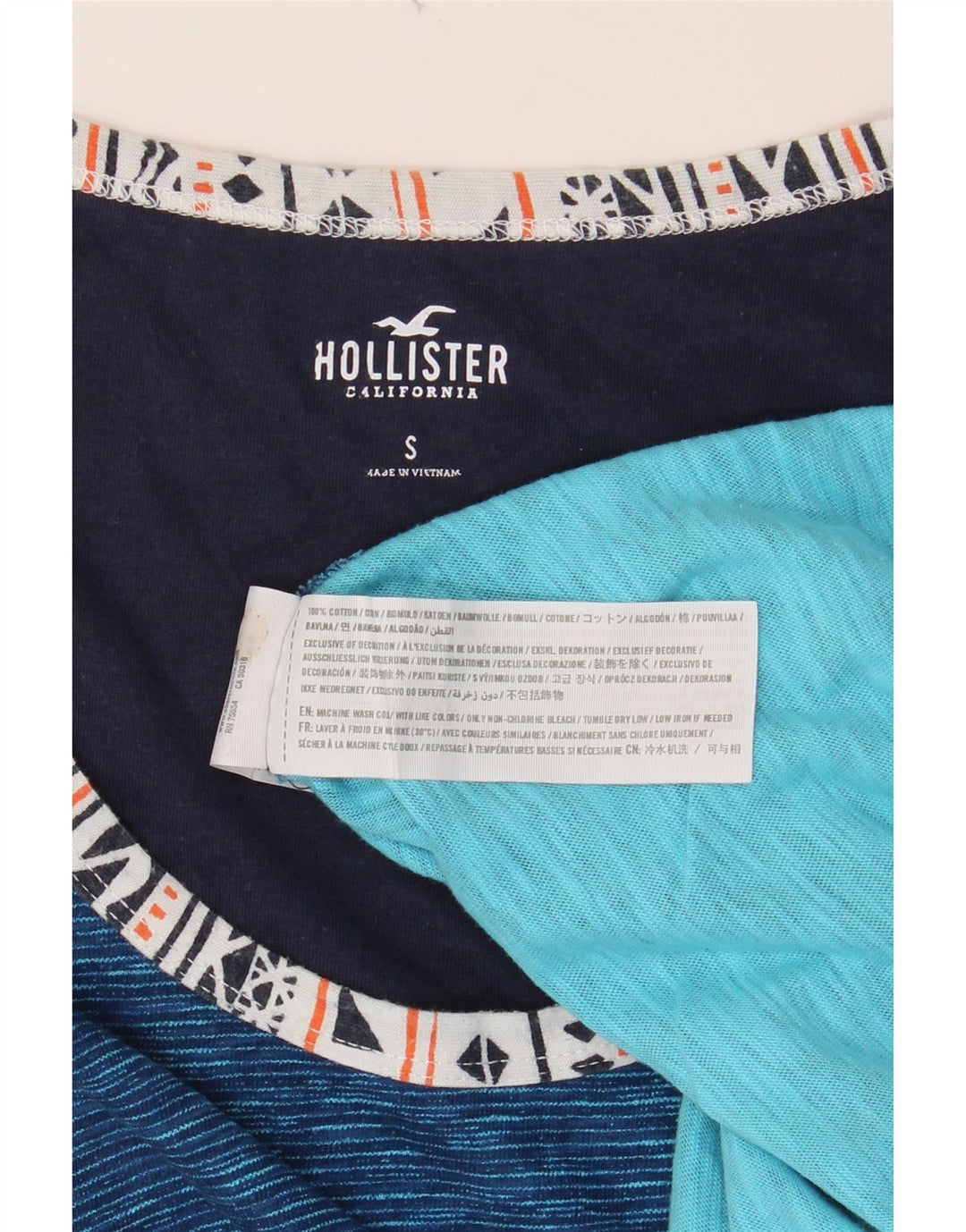 HOLLISTER Herrevest Top Lille Blå Nålestribet Bomuld