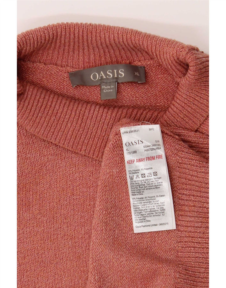 Oasis Dame Turtle Neck Jumper Sweater UK 18 XL Pink Polyester