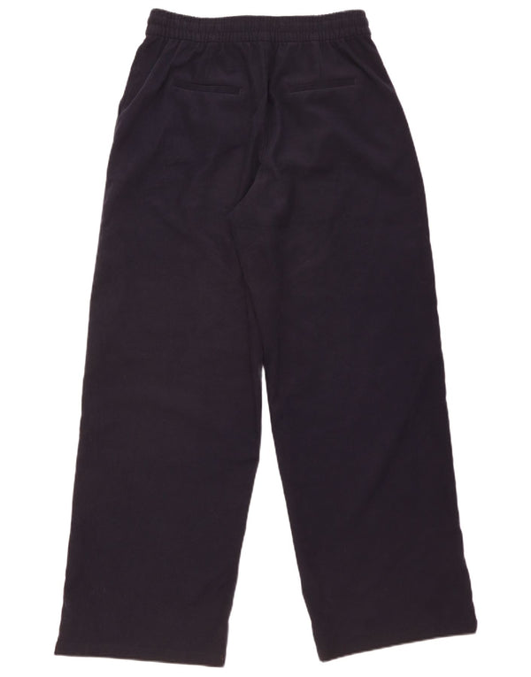 Zara Chinobukser med brede ben til kvinder Large W30 L31 Marineblå polyester