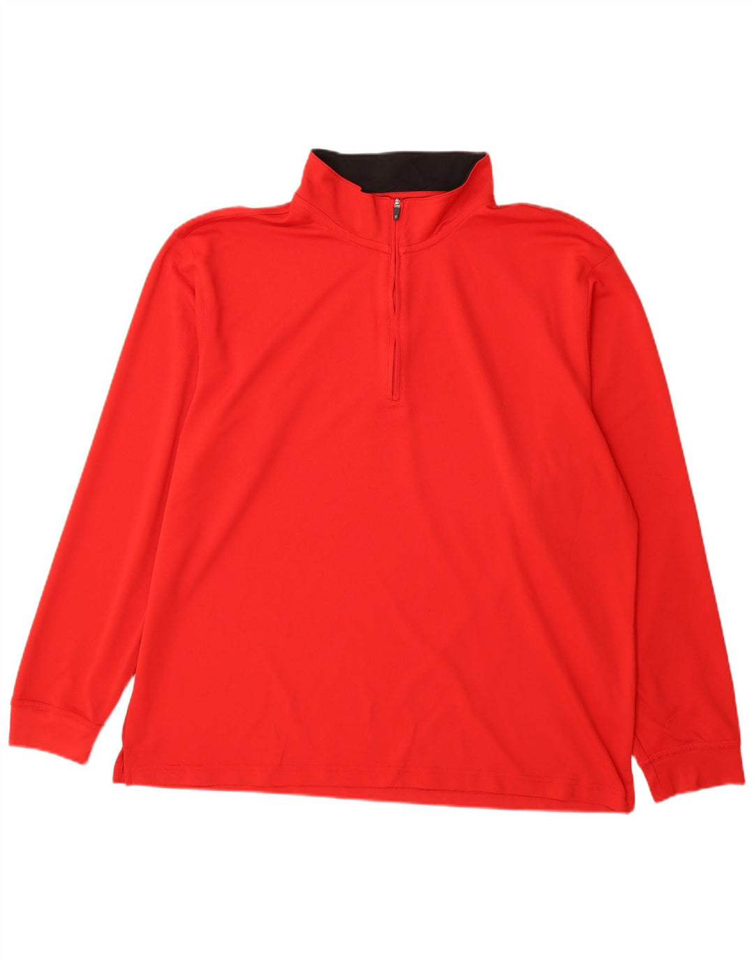 Izod Herre Zip Neck Pullover Træningsdragt Top 2XL Rød Polyester
