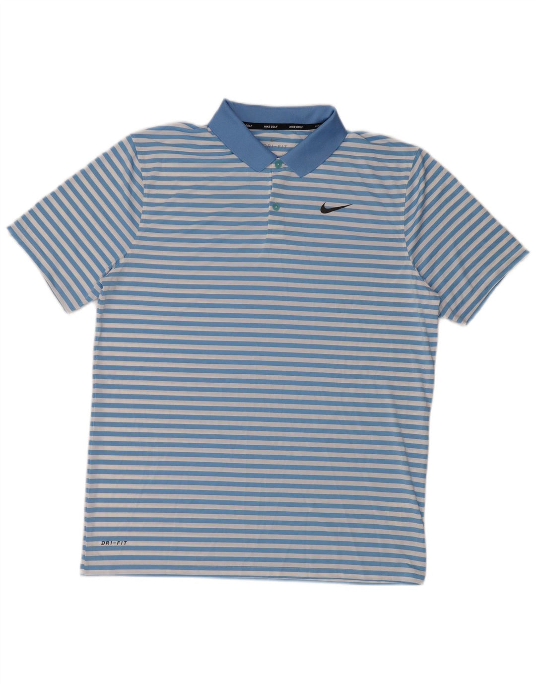 Nike herre Dri Fit poloskjorte stor blå stribet polyester