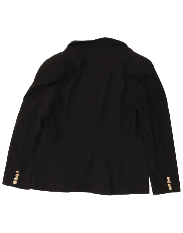 Zara Dame 1 Knap Blazer Jacket UK 18 XL Sort Polyester