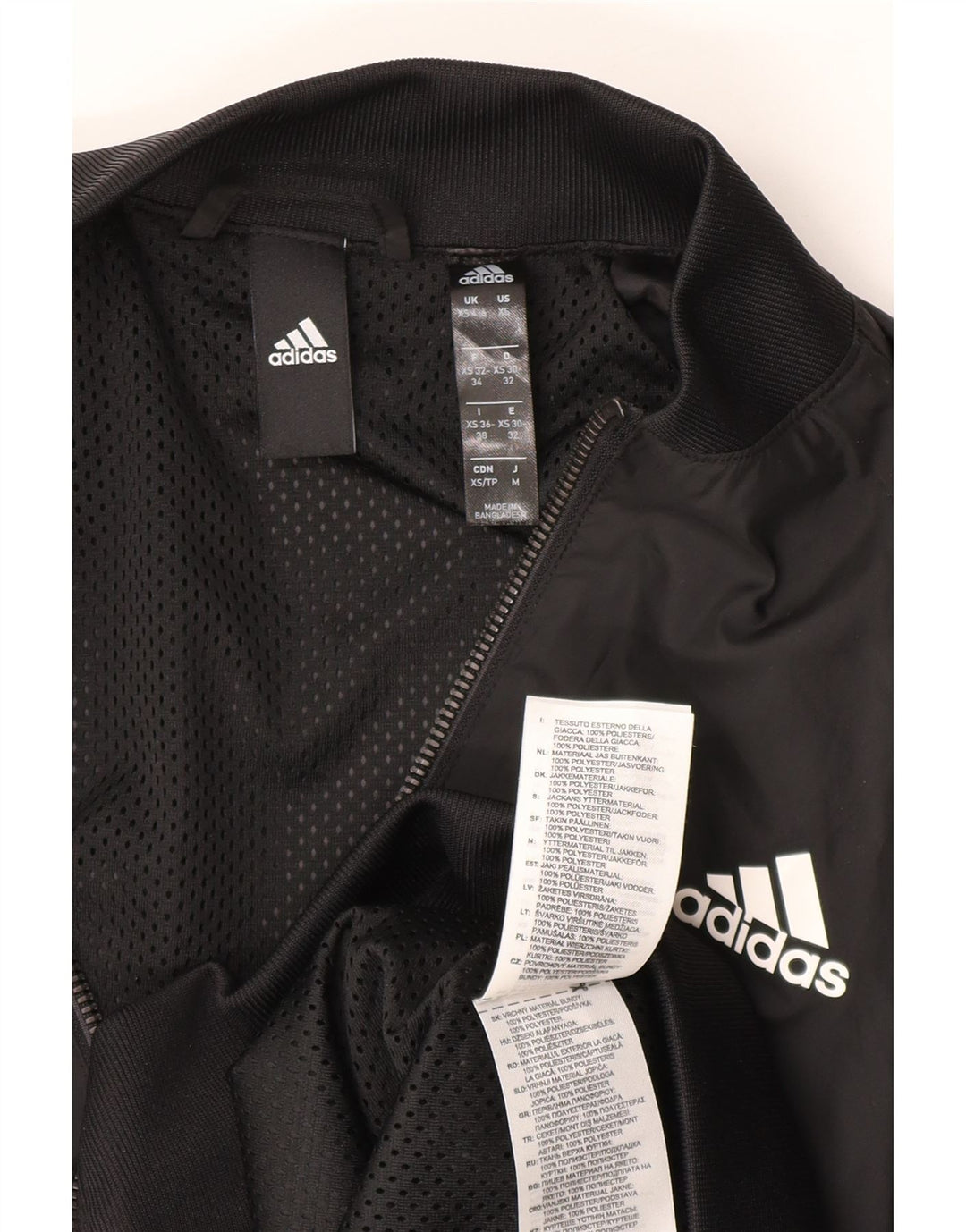 Adidas Womens Bomber Jacket UK 4/6 XS Sort Polyester