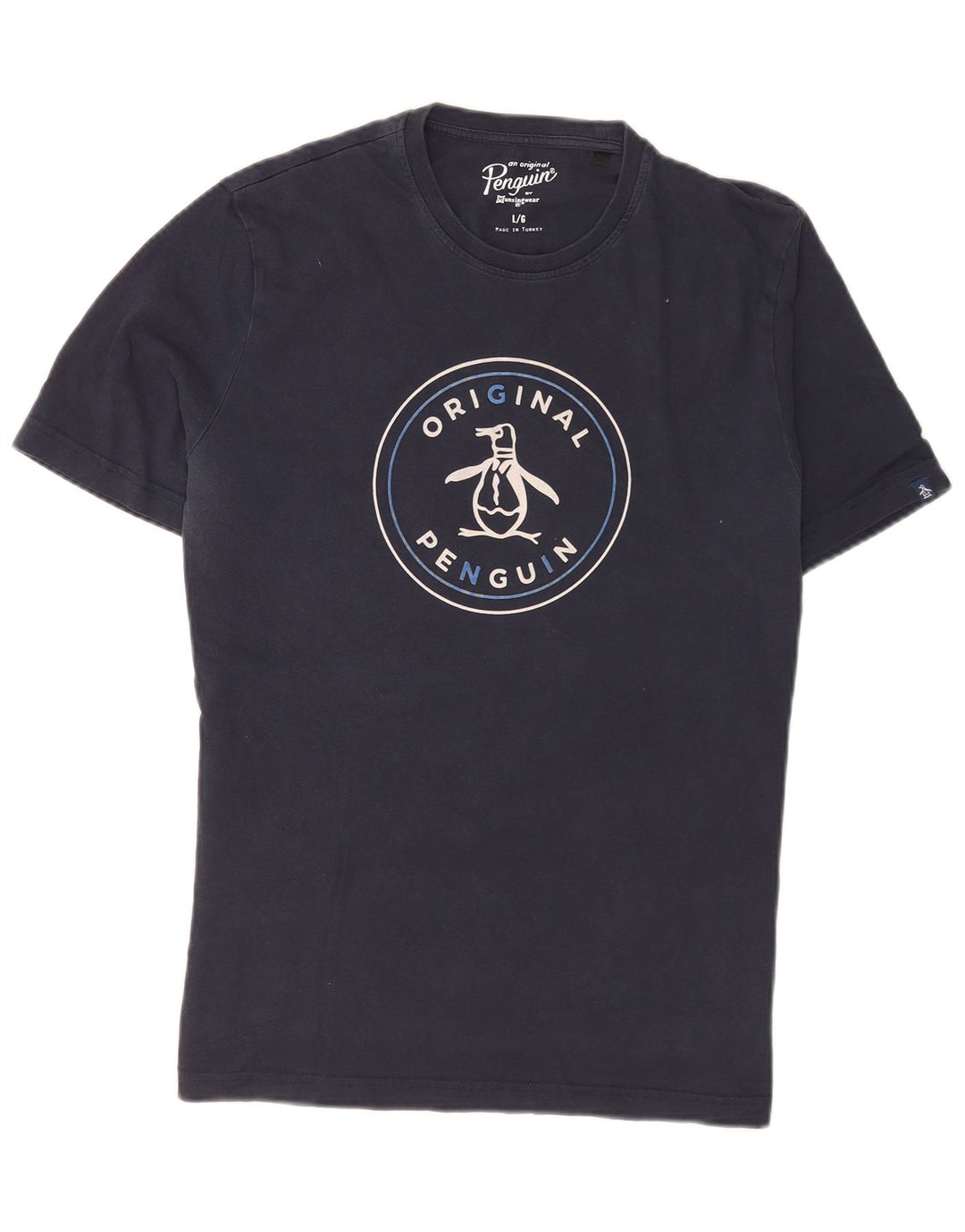 Penguin Herre grafisk T-shirt Top Stor marineblå bomuld