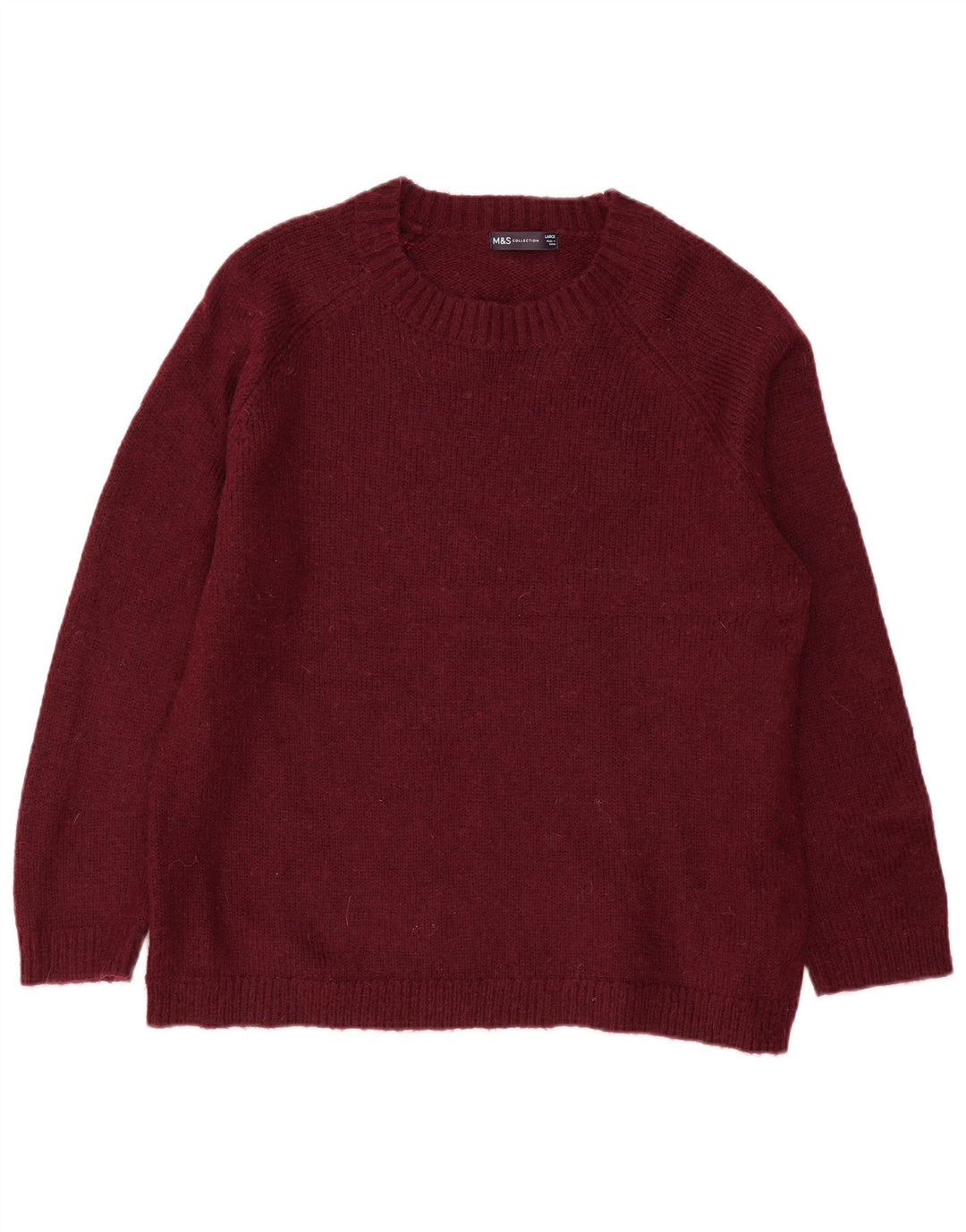 Marks & Spencer Herre Jumper Sweater med rund hals Stor Bourgogne akryl