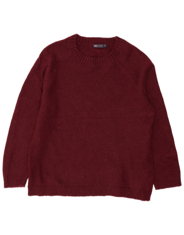 Marks & Spencer Herre Jumper Sweater med rund hals Stor Bourgogne akryl