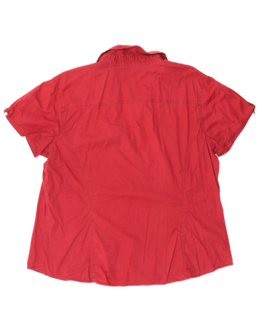 EDDIE BAUER Kortærmet skjorte til kvinder UK 18 XL Bourgogne bomuld