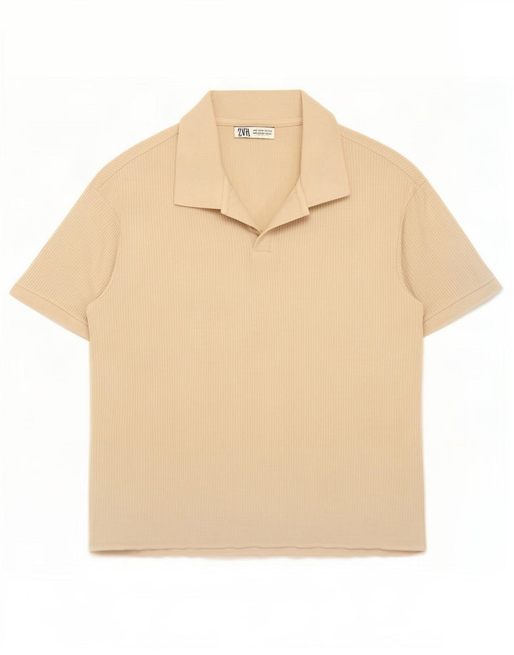 Zara Herre Kortærmet Polo Shirt Medium Beige