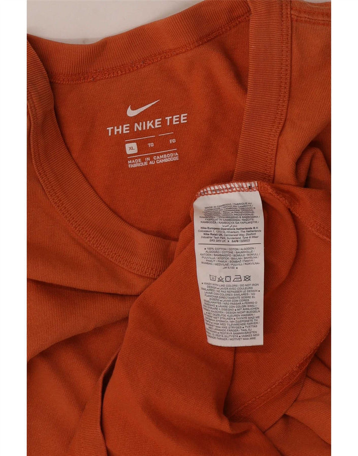 Nike Herre T-shirt Top XL Orange Bomuld