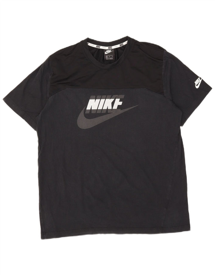 Nike grafisk T-shirt top til mænd XL sort bomuld