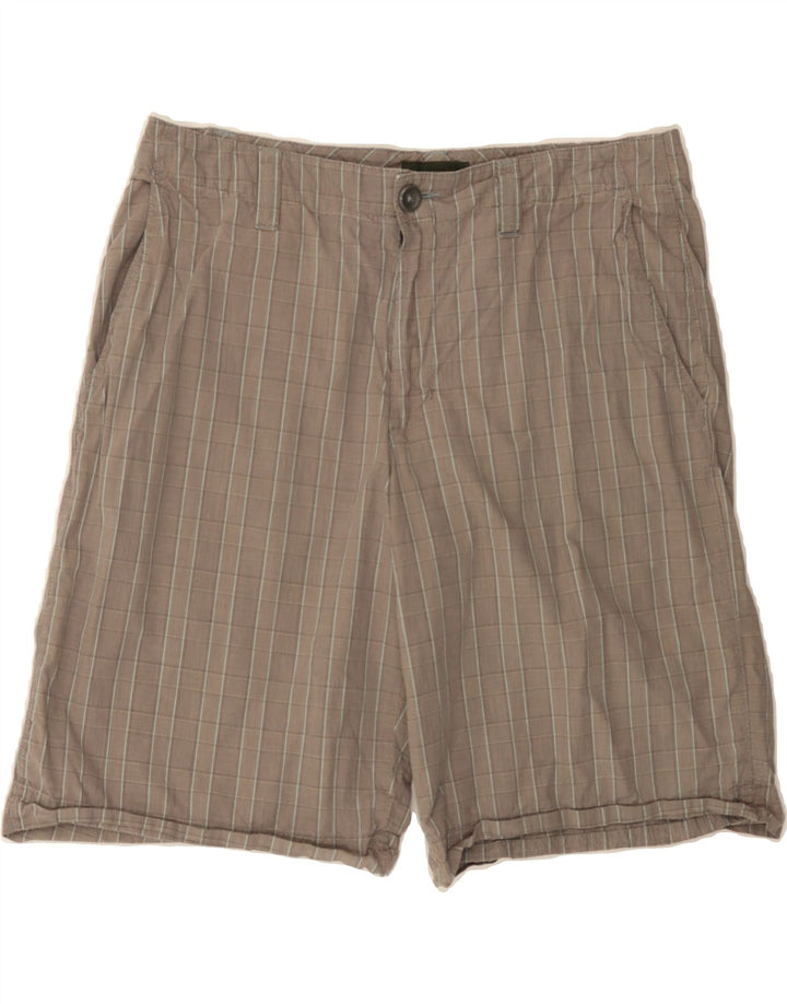 EDDIE BAUER Mens Chino Shorts W33 Medium Grey Check Cotton Vintage Eddie Bauer and Second-Hand Eddie Bauer from Messina Hembry 