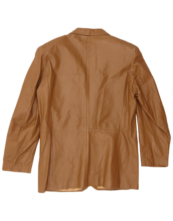 Vintage herre 2 knap læder blazerjakke IT 50 Large Beige